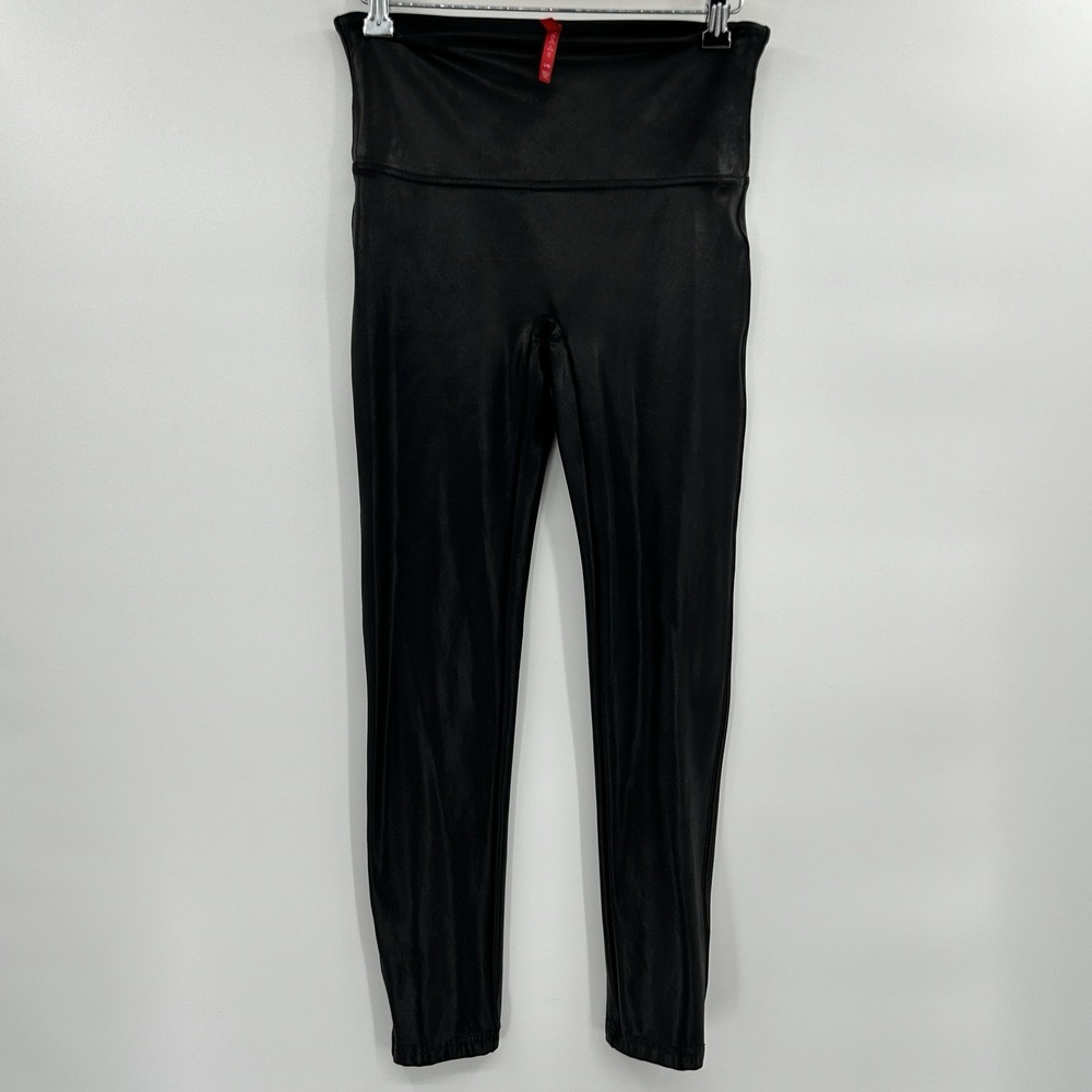 Spanx Womens SPANXshape Faux Leather Leggings Size Large‎ Black Slimming